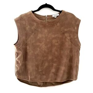 Barneys New York Tan Faux Leather Short Top